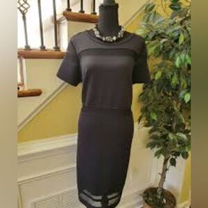 Boutique+ Black Sheath Dress Mesh Detail Women’s 0X NWT